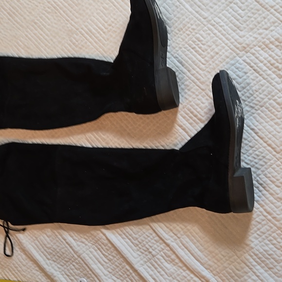 No Parking Black Over the Knee Faux Suede Boots, Size 8 - Picture 9 of 11